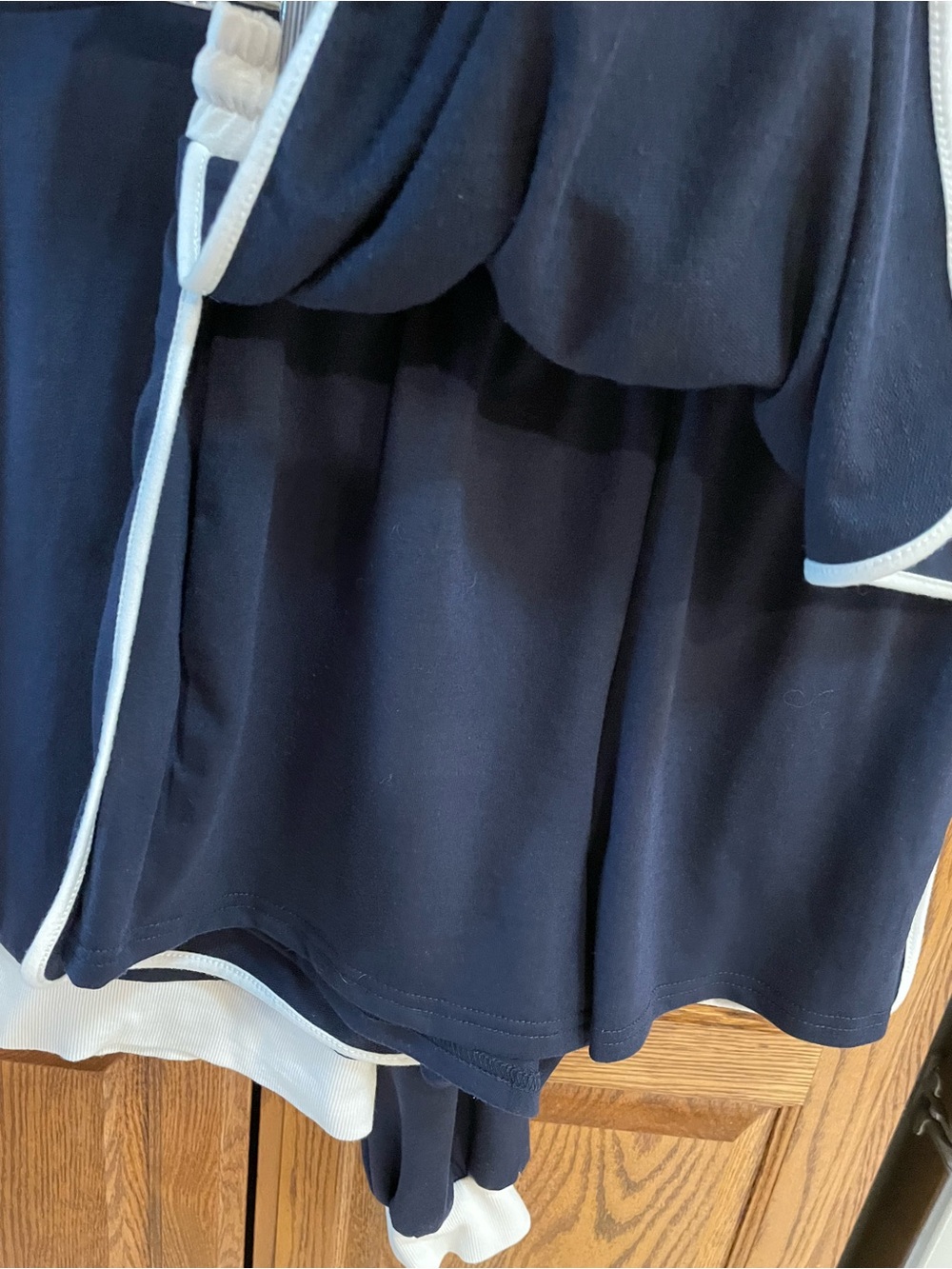 Cozy Navy and White Contrast Trim Lounge Set - Picture 3 of 5
